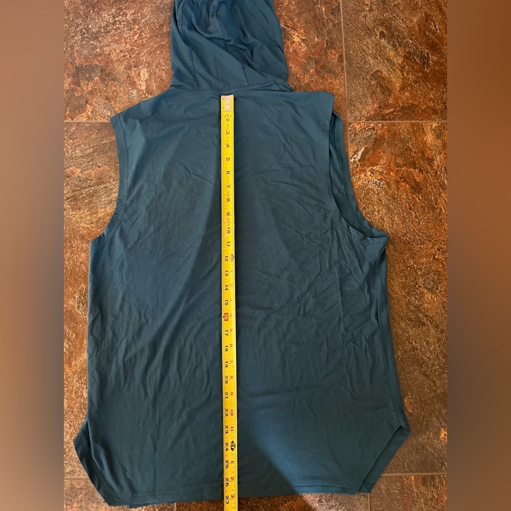 Men’s Holstrength teal performance stretch sleeves hoodie shirt. Size medium - Picture 8 of 9